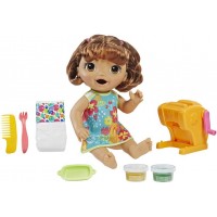Кукла Hasbro Baby Alive Малышка брюнетка и макароны, 30 см (E3696)