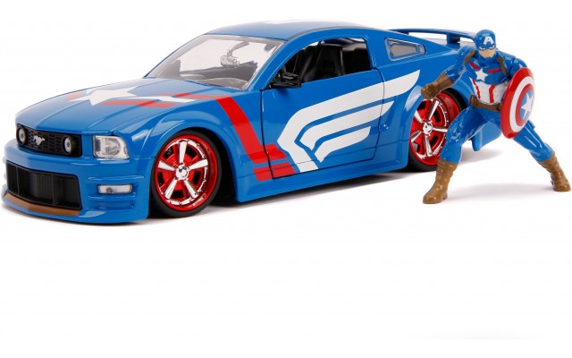  Машинка металева Jada Ford Mustang з фігуркою Капітана Америки з к/ф "Месники" (253225007)