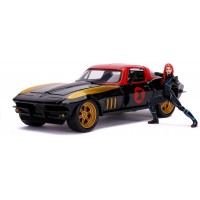 Машинка металлическая Jada Chevrolet Corvette с фигуркой Черной вдовы из к/ф "Мстители (253225014)