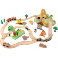 Деревянный игровой набор KidKraft Железная дорога с динозаврами (18016)