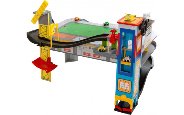 Деревянный игровой набор KidKraft Безумное шоссе со столешницей для конструктора (18033)