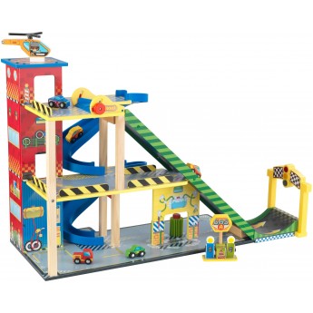 Деревянный игровой набор KidKraft Паркинг мега спуск (63267)