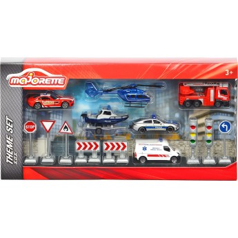 Игровой набор Majorette Машины службы спасения с дорожными знаками (2058587)