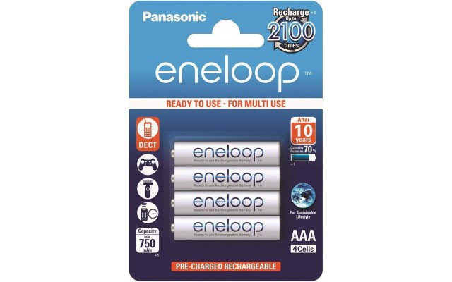 Акумулятори Panasonic Eneloop ААА 750 мАч Ni-MH 4 шт. (BK-4MCCE/4BE)