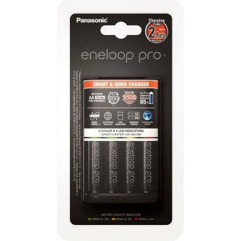 Зарядное устройство Panasonic Smart-Quick Charger c аккумуляторами Eneloop Pro АА 2500 (K-KJ55HCD40E)