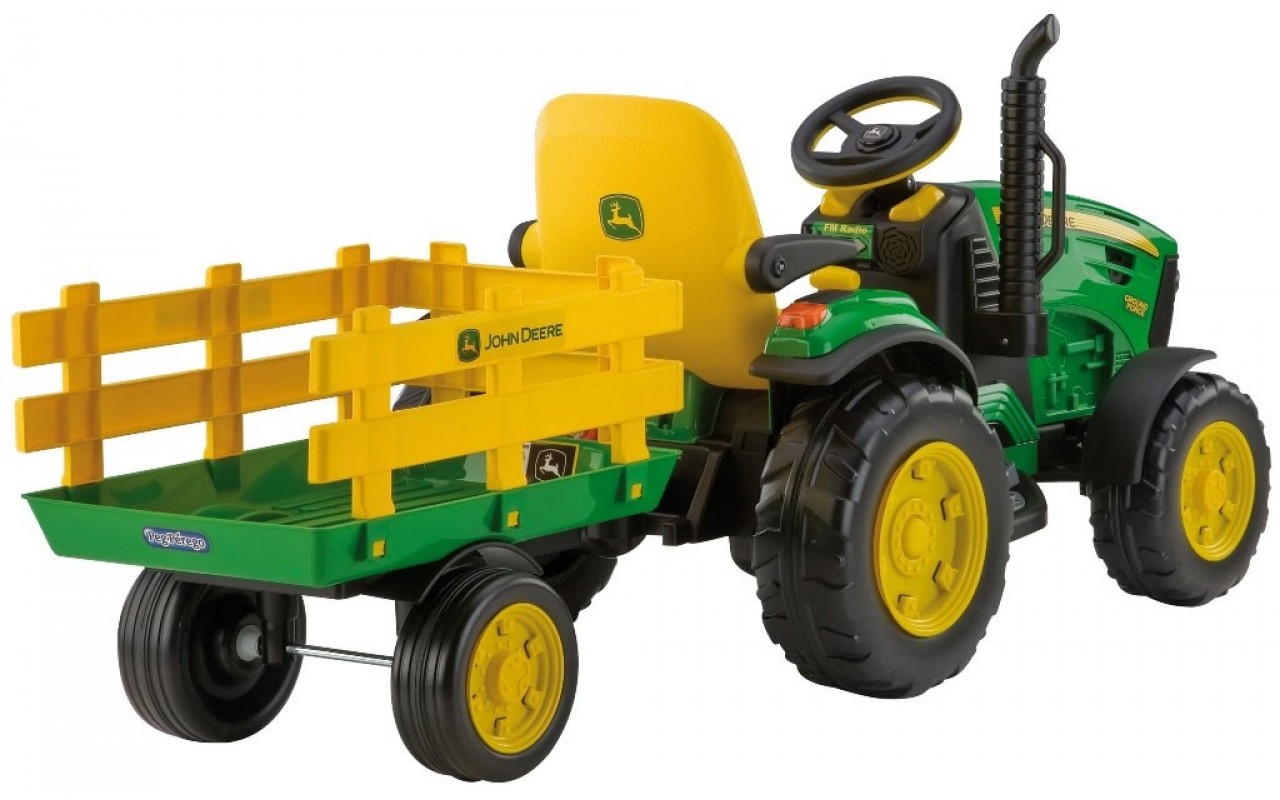 Електромобіль трактор John Deere Ground Force з причіпом Peg-Perego (OR 0047)
