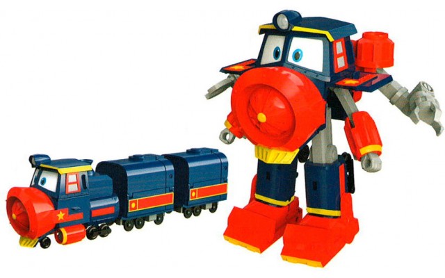 Игрушка Silverlit Robot Trains паровоз трансформер Виктор с двумя вагонами (80186)