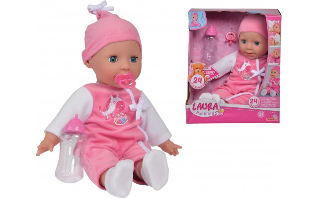 Интерактивный пупс New Born Baby Лаура Детский лепет, с аксессуарами (5140488)