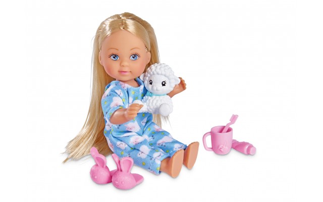 Кукла Simba Эви Вечерняя сказка в пижаме, с игрушкой и аксессуарами (5733406)