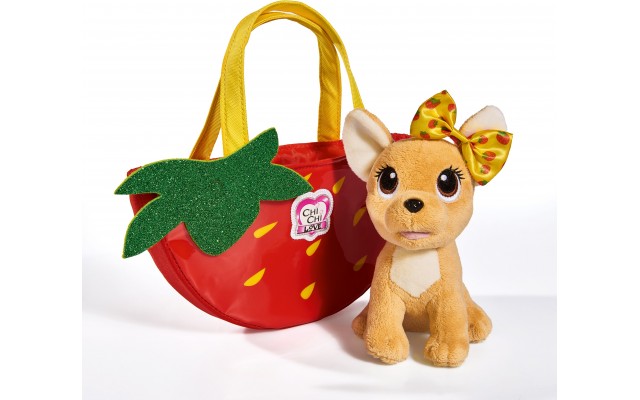 Игрушка собачка Chi Chi Love Чихуахуа Фэшн Фруктовая мода Клубника с сумочкой Simba 18 см (5893156)