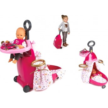 Игровой набор Smoby Baby Nurse Раскладной чемодан с аксессуарами, спальня и столовая (220316)