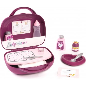 Кейс Smoby Baby Nurse Прованс с аксессуарами для кормления и ухода за куклой (220341)