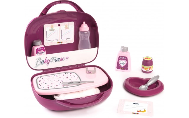 Кейс Smoby Baby Nurse Прованс з аксесуарами для годування і догляду за лялькою (220341)