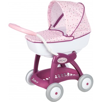 Игрушечная коляска Smoby Baby Nurse Прованс Классик для куклы с люлькой и корзиной (251103)