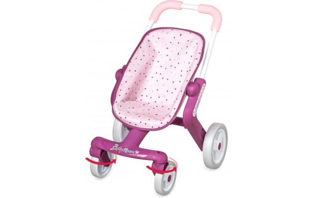 Коляска Smoby Baby Nurse Прованс Прогулка для куклы с поворотными колесами (251203)