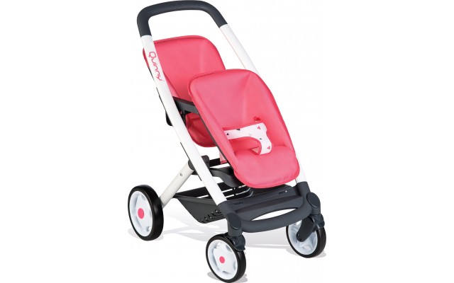 Коляска игрушечная Smoby Maxi-Cosi & Quinny для кукол близнецов розовая (253298)