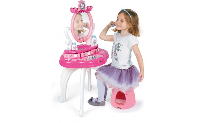Дитячий столик з дзеркалом Smoby Toys Hello Kitty 2 в 1 з аксесуарами (320239)