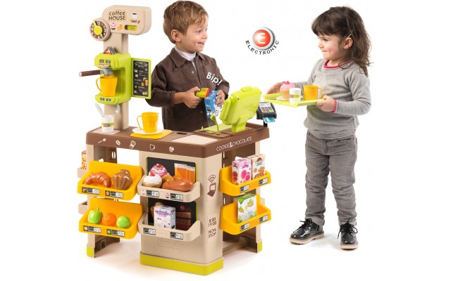 Игровой набор Smoby Интерактивная кофейня со звуковыми эффектами и аксессуарами (350214)