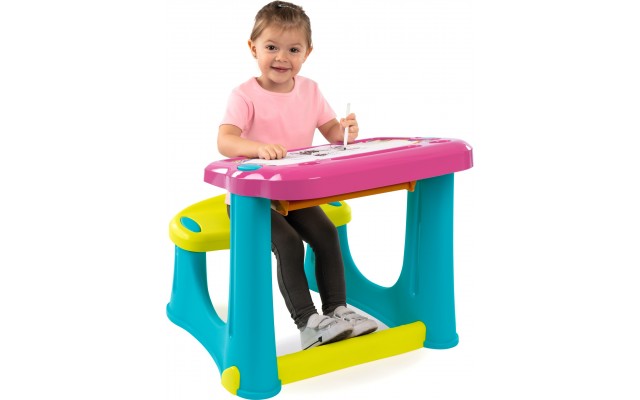 Парта-доска Smoby Toys Магическая розовая с наклоном (420219)