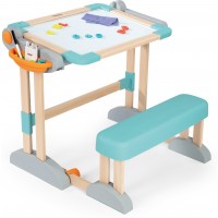 Парта-трансформер Smoby Toys деревянная с мольбертом-доской, раскладная (420301)