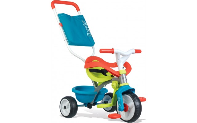Дитячий велосипед Smoby Toys Be Move з ручкою, багажником і сумкою-конвертом синьо-зелений (740401)