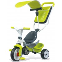 Велосипед Smoby Toys трехколесный с козырьком багажником и сумкой зеленый (741100)