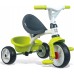 Велосипед Smoby Toys трехколесный с козырьком багажником и сумкой зеленый (741100) title=