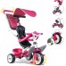 Детский велосипед Smoby Toys с козырьком, багажником и сумкой розовый (741101) title=