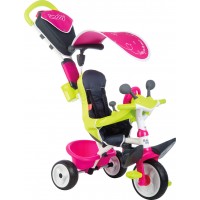 Велосипед Smoby Toys Бебі Драйвер трехколесный з козирком і багажником рожевий (+741201)
