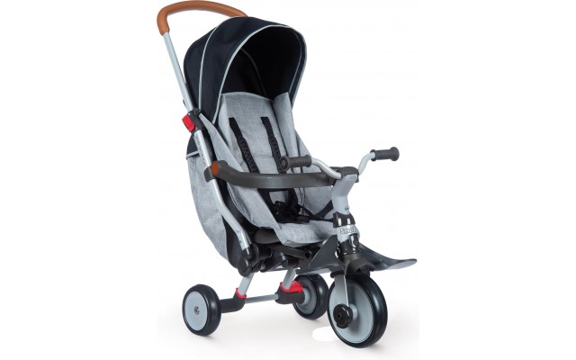 Детский металлический велосипед Smoby Toys Робин 3 в 1, серый, складной (741300)
