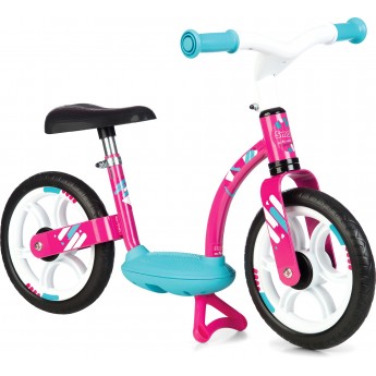 Беговел Smoby Toys розовый металлический с подножкой (770123)