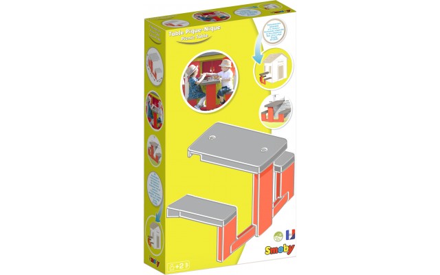 Столик с лавочками для пикника Smoby дополнение для домика (810902)