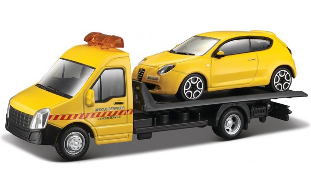 Набор машинок Bburago Автовоз с моделькой 1:43 Alfa Romeo Mito (18-31406)