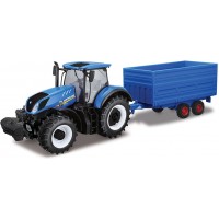 Масштабная модель Bburago Farm трактор New Holland с прицепом 1:32 (18-44067)