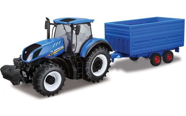 Масштабна модель Bburago Farm трактор New Holland з причепом 1:32 (18-44067)