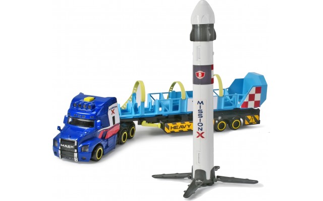 Машинка Dickie Toys Тягач Mack Космічна місія з ракетою, світло і звук, 41 см (3747010)