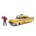 Машинка Jada Желтое такси Chevrolet Bel Air с Дэдпулом из Марвел (253225001) title=