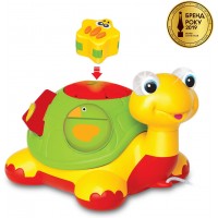 Игрушка каталка-сортер Kiddieland Черепаха-знайка со светом и рос. озвуч. (053470)