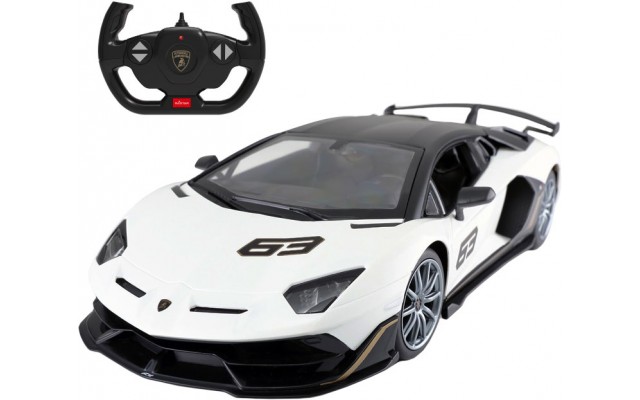 Машинка на р/у Rastar суперкар Lamborghini Aventador SVJ, 1:14 белый (96070)