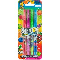 Набор ароматных гелевых ручек Scentos Яркие фрукты 4 цвета (40454)