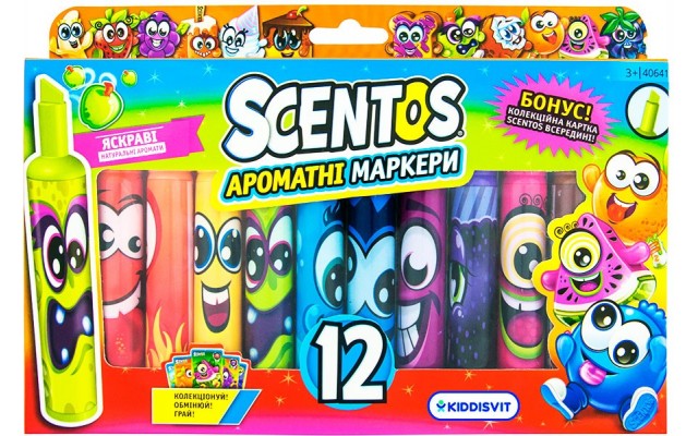 Набор ароматных маркеров Scentos Штрих 12 цветов (40641)