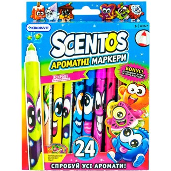 Набір ароматних маркерів Scentos Тонка лінія 24 кольори (40722)