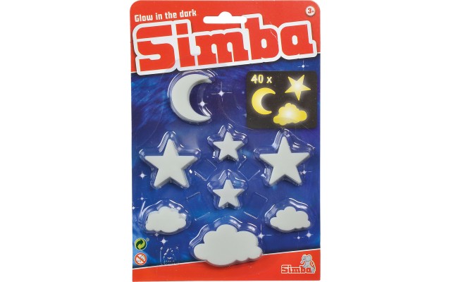 Набір Simba Зірки з місяцем та хмаринки, 40 люмінесцентних ел. (7822343)