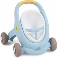 Коляска для куклы Smoby MiniKiss 3 в 1 Прогулочная, голубая (210207)