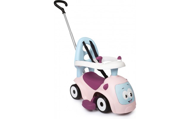 Машинка-каталка Smoby Маестро 3 в 1 з ручкою і звуком, рожева (720305)