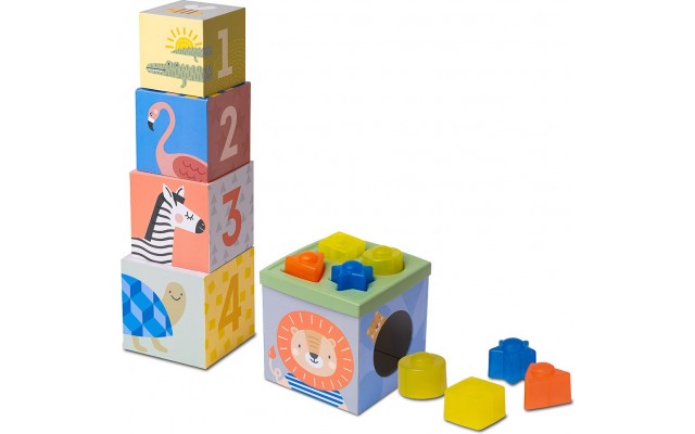 Розвиваючий сортер- пірамідка Taf Toys Саванна: Кубики Африка (12725)