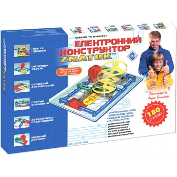 Электронный конструктор Znatok 180 схем со светом и звуком (REW-K003)