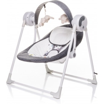 Детская качалка электрическая шезлонг 4Baby Swing Серая (4SG02)