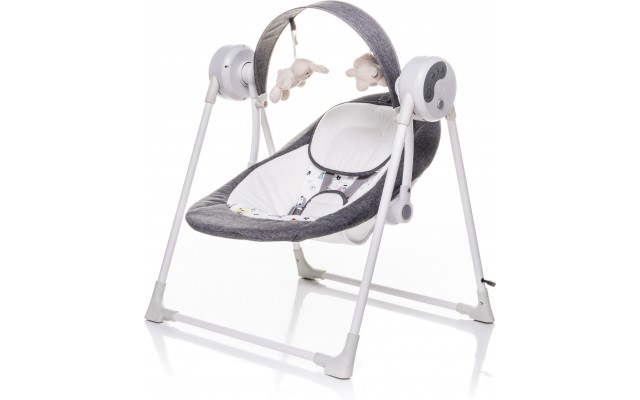 Детская качалка электрическая шезлонг 4Baby Swing Серая (4SG02)