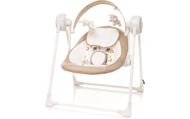 Детская качалка электрическая шезлонг 4Baby Swing camel Бежевая (4SG04)